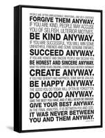 Mother Teresa Anyway Quote Poster-null-Framed Stretched Canvas