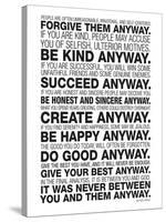 Mother Teresa Anyway Quote Poster-null-Stretched Canvas