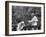 Mother Teresa Ascends the Podium to Stand Side by Side with Pope John Paul II-null-Framed Premium Photographic Print