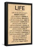 Mother Teresa Life Quote Poster-null-Framed Poster