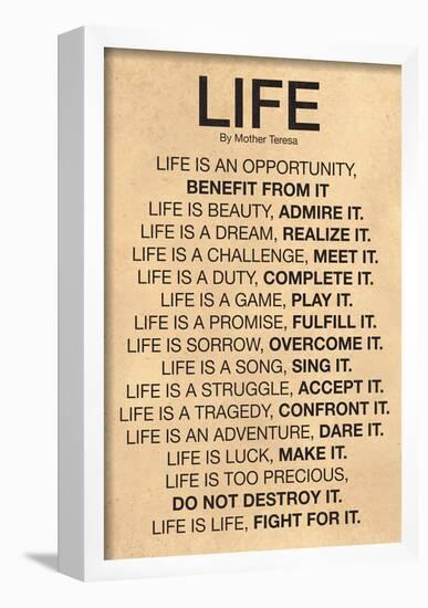 Mother Teresa Life Quote Poster-null-Framed Poster