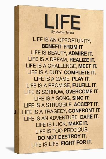 Mother Teresa Life Quote Poster-null-Stretched Canvas