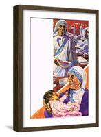 Mother Teresa-Green-Framed Giclee Print