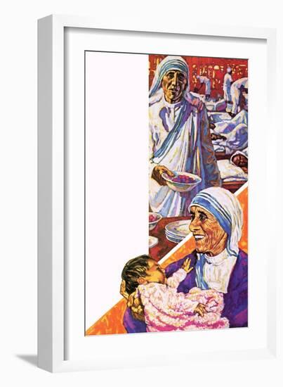 Mother Teresa-Green-Framed Giclee Print