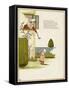 Mother Throws a Flower Down to Her Toddler-Kate Greenaway-Framed Stretched Canvas