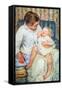 Mother Washing The Tired Child-Mary Cassatt-Framed Stretched Canvas