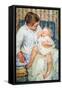 Mother Washing the Tired Child-Mary Cassatt-Framed Stretched Canvas