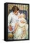 Mother Washing The Tired Child-Mary Cassatt-Framed Stretched Canvas