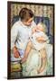 Mother Washing The Tired Child-Mary Cassatt-Framed Art Print