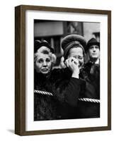 Mother Weeping After Saying Goodbye to Her Serviceman Son at Pennsylvania Station-Alfred Eisenstaedt-Framed Photographic Print