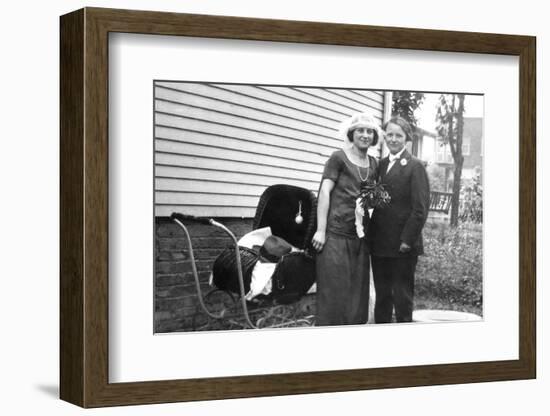 Mother with Best Friend at Baby Shower, Ca. 1925-null-Framed Photographic Print