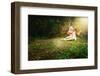 Mother with Child in A Fairy-Tale Forest-dariazu-Framed Photographic Print