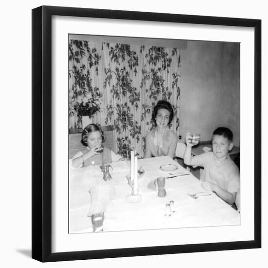 Mother with Children at the Dinner Table, Ca. 1962-null-Framed Photographic Print