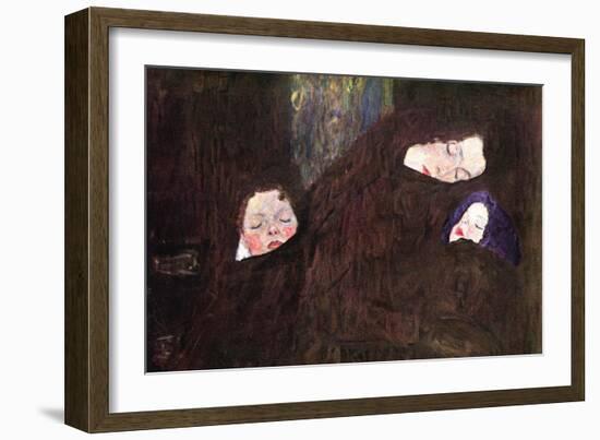 Mother with Children-Gustav Klimt-Framed Art Print