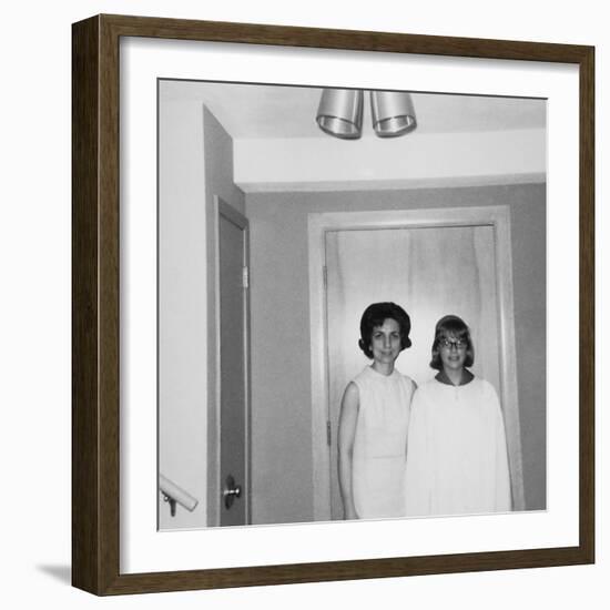 Mother with Her Grade School Graduate Daughter, Ca. 1966-null-Framed Photographic Print