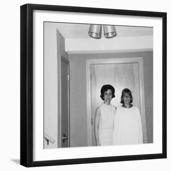 Mother with Her Grade School Graduate Daughter, Ca. 1966-null-Framed Photographic Print