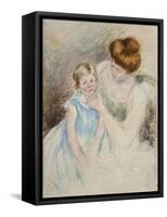 Mother with Left Hand Holding Sara's Chin-Mary Cassatt-Framed Stretched Canvas