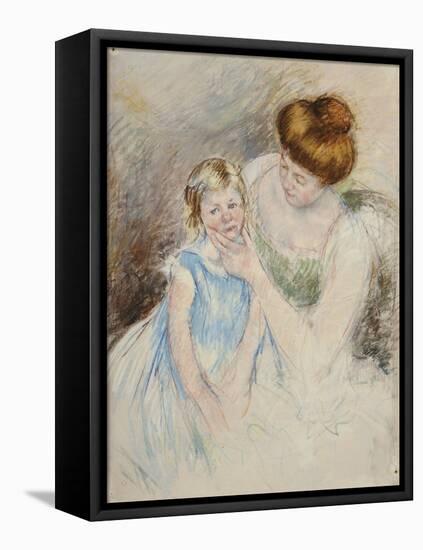 Mother with Left Hand Holding Sara's Chin-Mary Cassatt-Framed Stretched Canvas