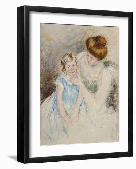 Mother with Left Hand Holding Sara's Chin-Mary Cassatt-Framed Giclee Print