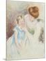 Mother with Left Hand Holding Sara's Chin-Mary Cassatt-Mounted Premium Giclee Print