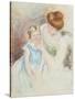 Mother with Left Hand Holding Sara's Chin-Mary Cassatt-Stretched Canvas