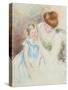 Mother with Left Hand Holding Sara's Chin-Mary Cassatt-Stretched Canvas