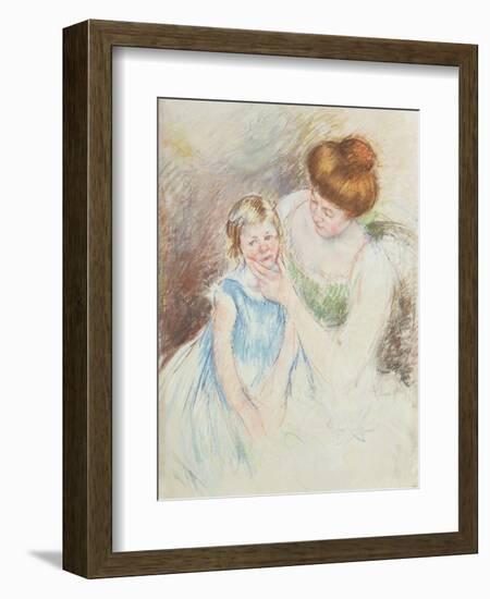 Mother with Left Hand Holding Sara's Chin-Mary Cassatt-Framed Giclee Print