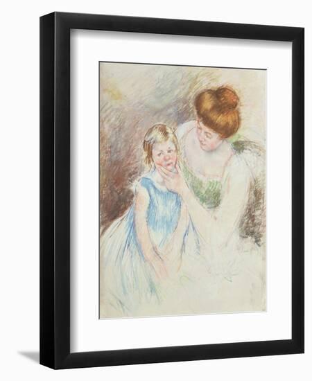 Mother with Left Hand Holding Sara's Chin-Mary Cassatt-Framed Giclee Print