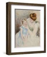 Mother with Left Hand Holding Sara's Chin-Mary Cassatt-Framed Giclee Print