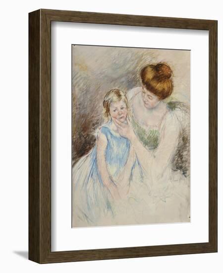 Mother with Left Hand Holding Sara's Chin-Mary Cassatt-Framed Giclee Print