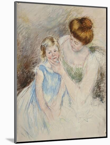 Mother with Left Hand Holding Sara's Chin-Mary Cassatt-Mounted Giclee Print