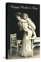 Mother with Little Girl on Back-null-Stretched Canvas