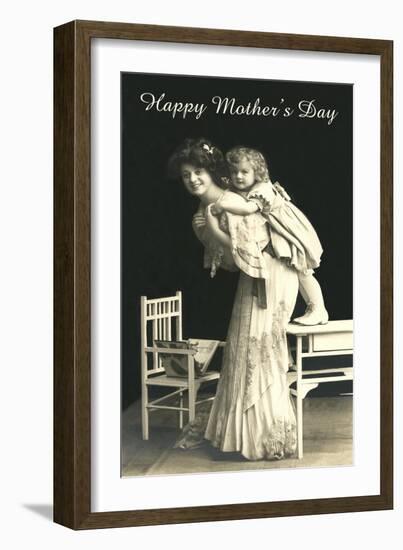 Mother with Little Girl on Back-null-Framed Art Print