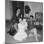 Mother with Son and Daughter in Living Room, Ca. 1960-null-Mounted Photographic Print