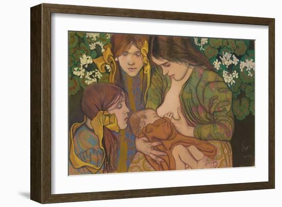 Motherhood, 1905 (Pastel on Paper)-Stanislaw Wyspianski-Framed Giclee Print