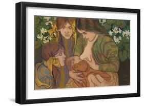 Motherhood, 1905 (Pastel on Paper)-Stanislaw Wyspianski-Framed Giclee Print