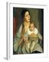 Motherhood, (Oil on Canvas)-Boris Dmitrievich Grigoriev-Framed Giclee Print