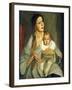 Motherhood, (Oil on Canvas)-Boris Dmitrievich Grigoriev-Framed Giclee Print