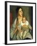 Motherhood, (Oil on Canvas)-Boris Dmitrievich Grigoriev-Framed Giclee Print