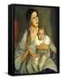 Motherhood, (Oil on Canvas)-Boris Dmitrievich Grigoriev-Framed Stretched Canvas