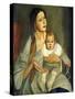 Motherhood, (Oil on Canvas)-Boris Dmitrievich Grigoriev-Stretched Canvas