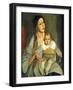 Motherhood, (Oil on Canvas)-Boris Dmitrievich Grigoriev-Framed Giclee Print