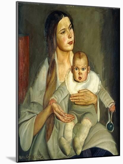 Motherhood, (Oil on Canvas)-Boris Dmitrievich Grigoriev-Mounted Giclee Print