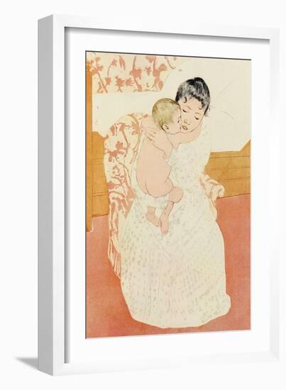 Motherly Tenderness-Mary Cassatt-Framed Art Print