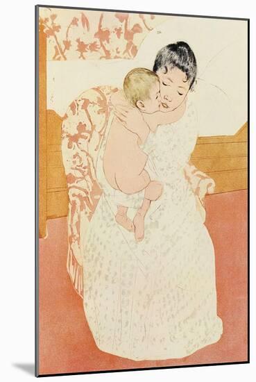 Motherly Tenderness-Mary Cassatt-Mounted Art Print