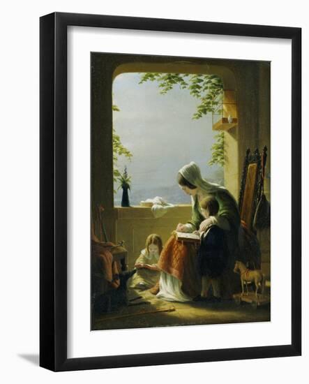 Mothers Lessons, Amalfi, 1857-Robert Walter Weir-Framed Giclee Print