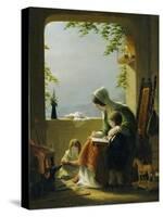 Mothers Lessons, Amalfi, 1857-Robert Walter Weir-Stretched Canvas
