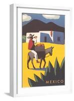 Motifs of Mexico, Burro, Peon, Adobe-null-Framed Art Print