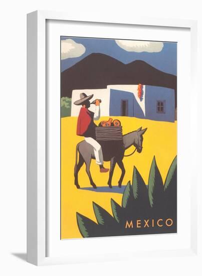 Motifs of Mexico, Burro, Peon, Adobe-null-Framed Art Print