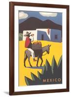 Motifs of Mexico, Burro, Peon, Adobe-null-Framed Art Print